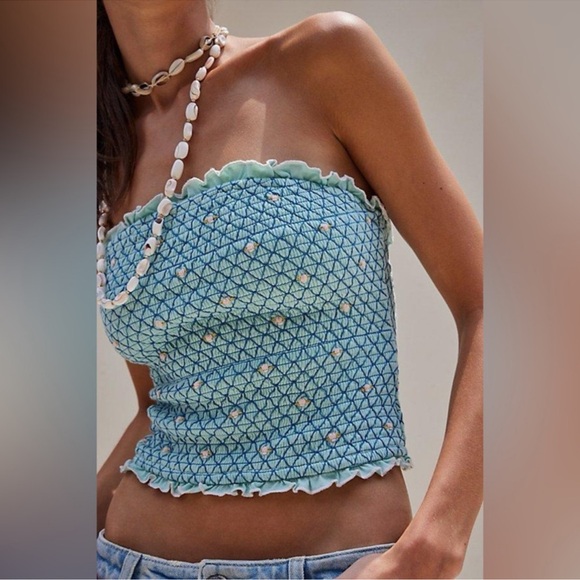 Free People FIELD OF ROSES TUBE TOP - Picture 3 of 12